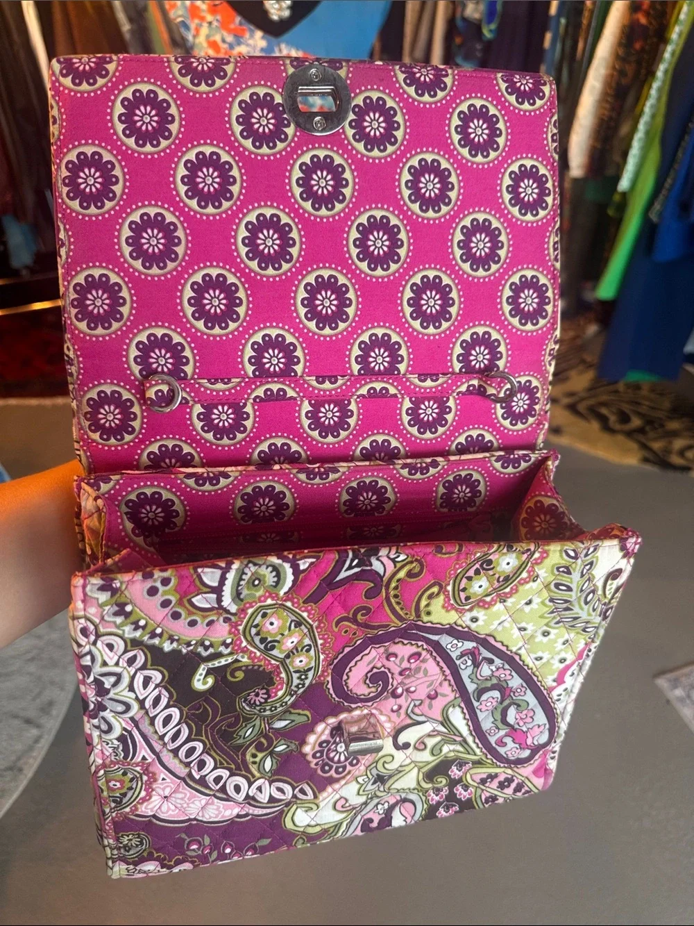 Vera Bradley Quilted Pink Paisley Top-Handle Hand Bag